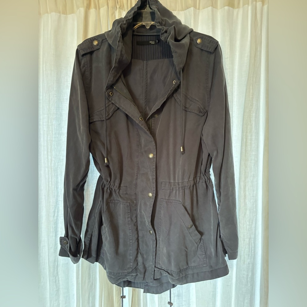 MAX Jeans military style anorak jacket size large - grey